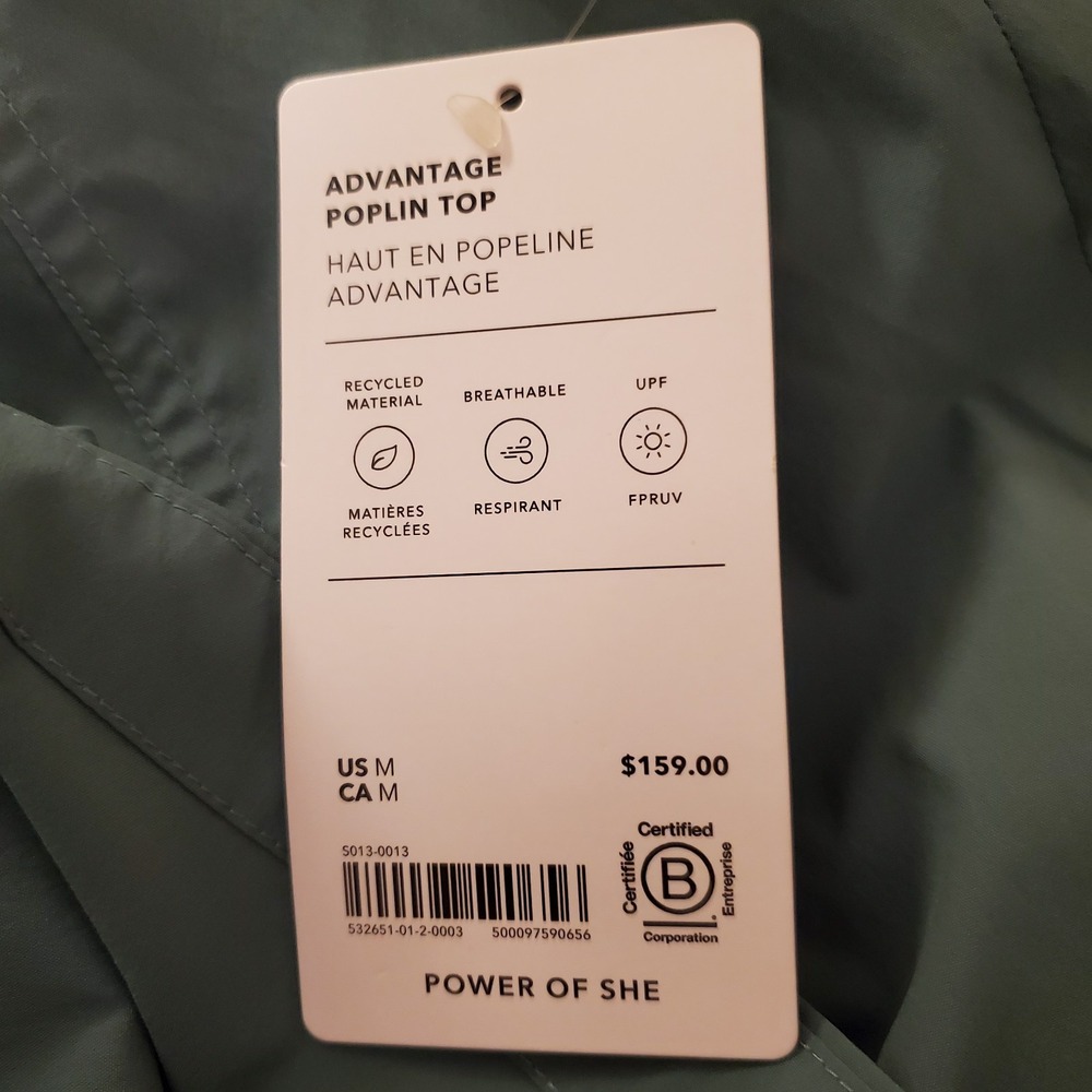 NWT! Athleta Med Advantage Poplin Top Teal Breathable light Jacket Travel Hi-Low - Picture 14 of 14
